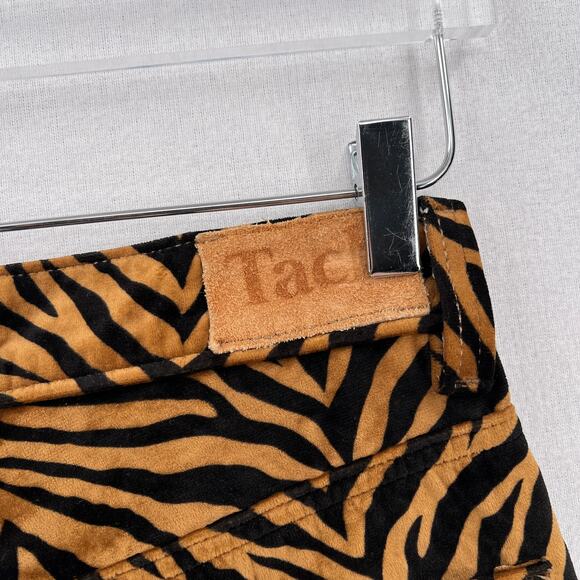TACH CLOTHING Rumba Velvet Pants Womens Small Tiger Print High Rise Tapered Leg - Picture 10 of 16